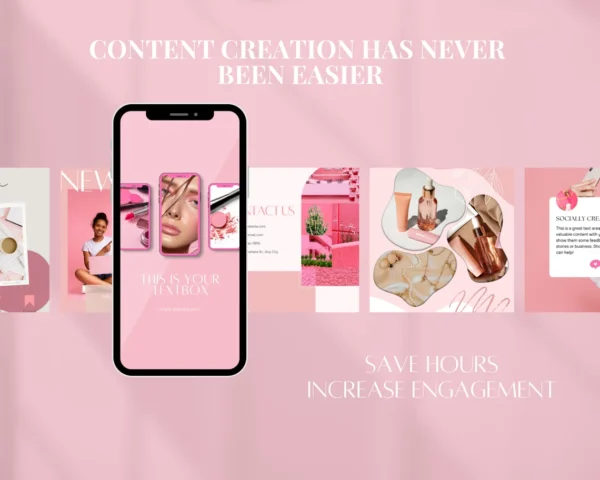 120 Pink Instagram Templates | Pink Social Media Templates| Canva Beauty Templates| Girly Instagram Post Templates | Engagement templates - Image 8