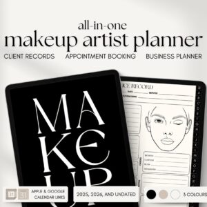 Makeup Artist Planner | Makeup Face Chart | Appointment Planner | Client Tracker | Makeup Artist Forms | Beauty Business |Client Record Book