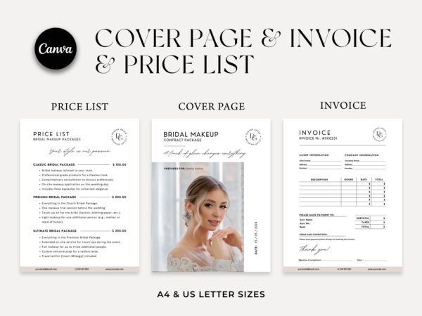Bridal Makeup Artist Contract, Wedding Makeup Forms, Makeup Contract Agreement, Bridal Makeup Agreement, MUA Contract, Makeup Service Forms - Image 3