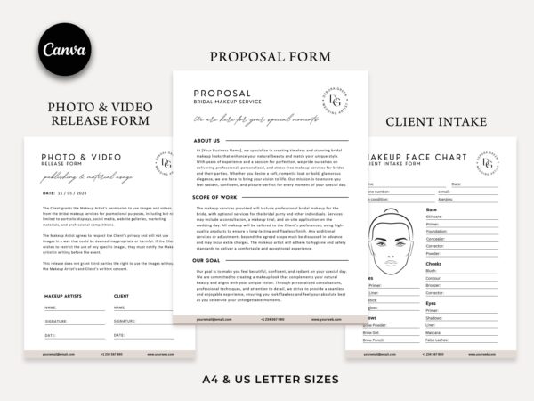 Bridal Makeup Artist Contract, Wedding Makeup Forms, Makeup Contract Agreement, Bridal Makeup Agreement, MUA Contract, Makeup Service Forms - Image 6