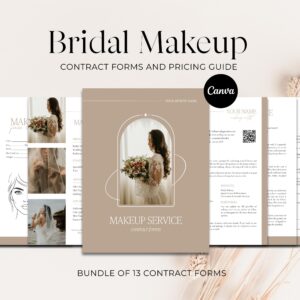Makeup Artist Contract Template Bundle: MUA Business Forms, Canva Editable (A4/US Letter)